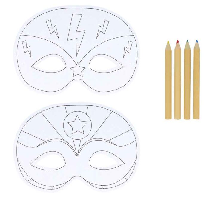 Superhero DIY Colouring Masks